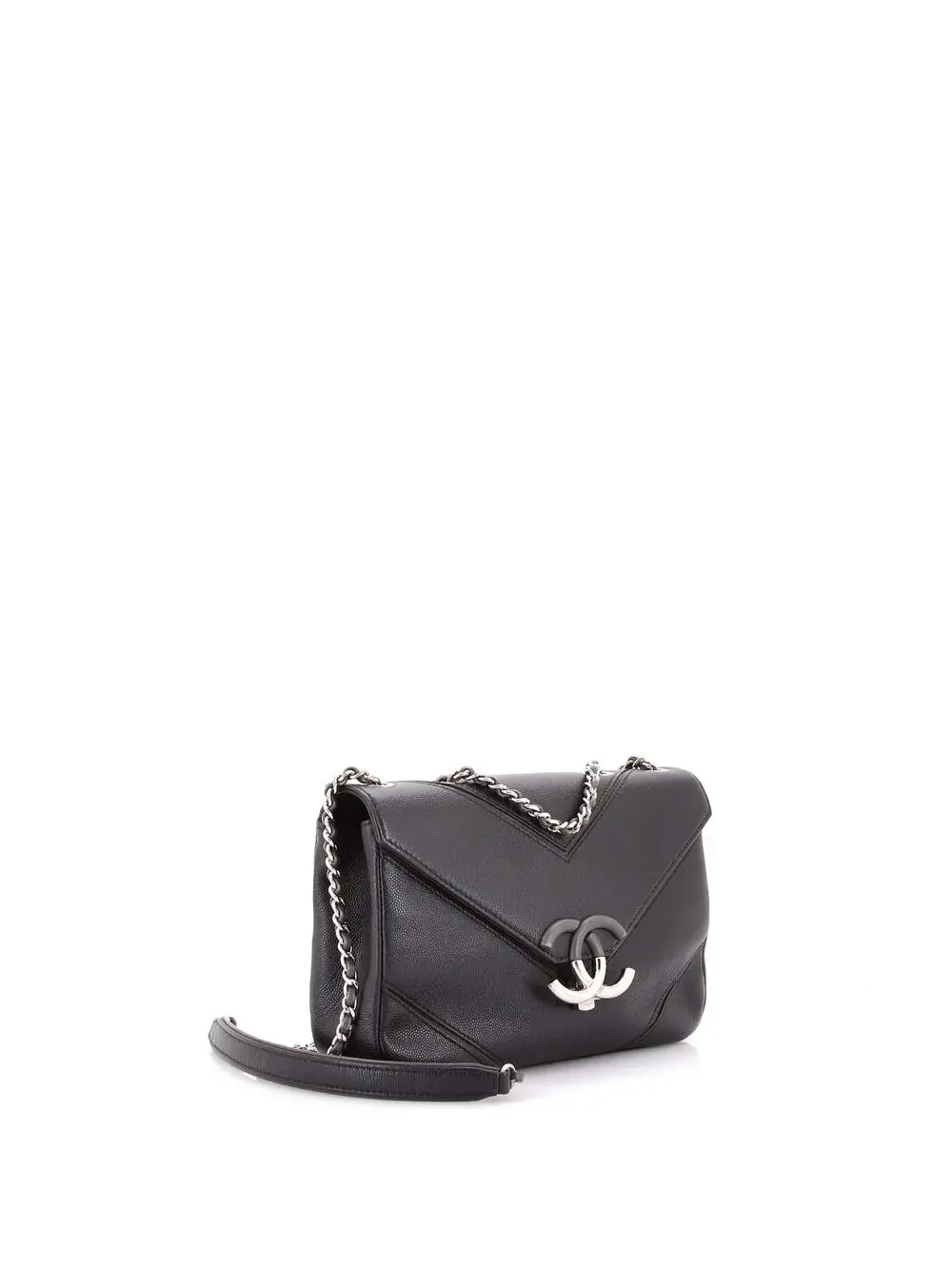 Chanel Macro Flap Bag Chevron Caviar #335628C32B